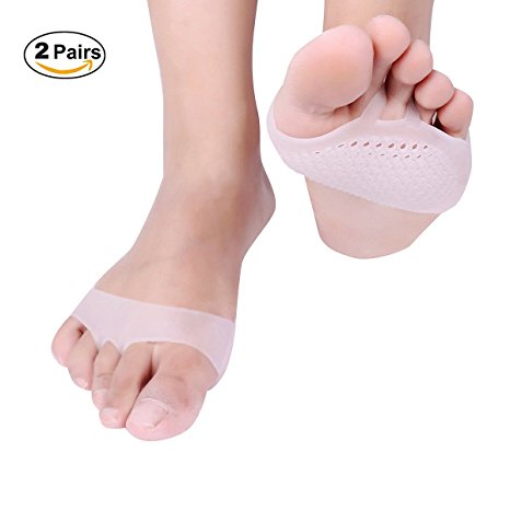 WHOLEWO Gel Metatarsal Pad Foot Cushion Foot Pain Relief 2 Pair (Net Cushions)