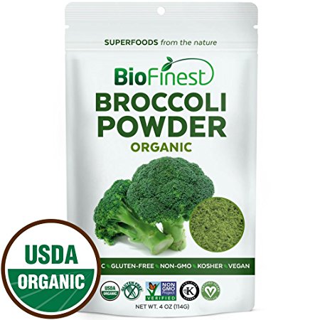 Biofinest Broccoli Extract Powder - 100% Pure Freeze-Dried Antioxidant Superfood - USDA Certified Organic Kosher Vegan Raw Non-GMO - Boost Digestion & Immunity - For Smoothie Beverage Blend (4 oz)