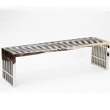 LexMod Large Gridiron Stainless Steel Bench
