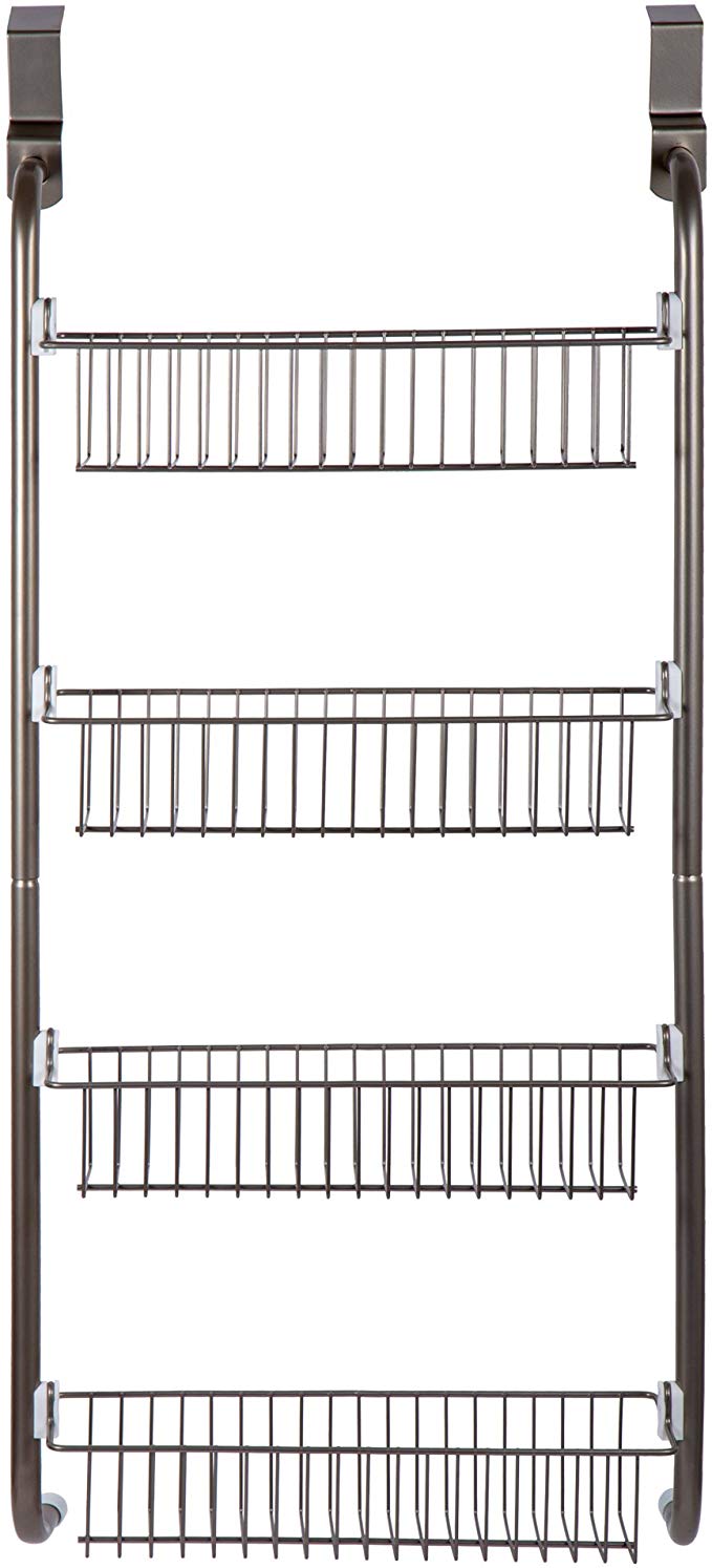 Bodico 4-Tier Over-The-Door Shower Basket Set 4, 16 x 36, Silver