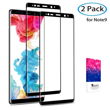 Samsung Galaxy Note 9 Screen Protector, Full Coverage Screen Protector (2-Pack) Tempered Glass Screen Protector 3D Curved/HD Clarity/Case Friendly Compatible with Samsung Note 9 (C-Note9)
