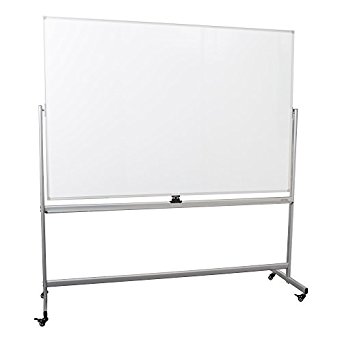 Learniture LNT-RCE-3047-PK-SO Double-Sided Mobile Magnetic Marker board, 79 3/8" Height, 21 3/4" Width, 75" Length, White