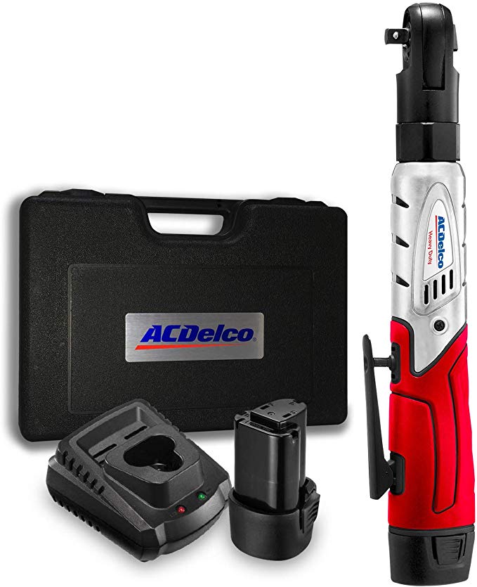 ACDelco ARW1201 Li-Ion 12-Volt 3/8-Inch Ratchet Wrench Kit, 57-Feet Pound