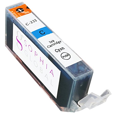 Sophia Global Compatible Ink Cartridge Replacement for Canon CLI-221 (1 C-221 Cyan)