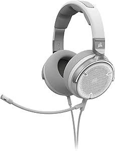 Corsair Virtuoso PRO Wired Open Back Gaming Headset - Detachable Uni-Directional Microphone - 50mm Graphene Drivers - 20Hz-40 kHz Frequency Response - White