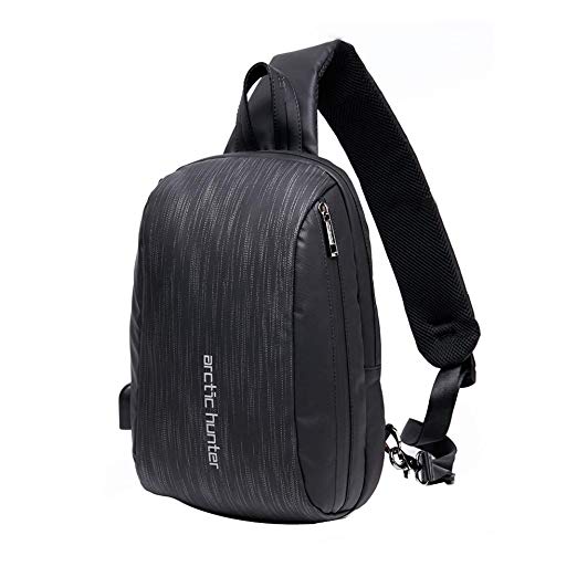 Arctic Hunter Sling Bags for Men, Crossbody Bag with USB, Waterproof, Anti-Theft, Perfect for Cycling, Walking, Travelling