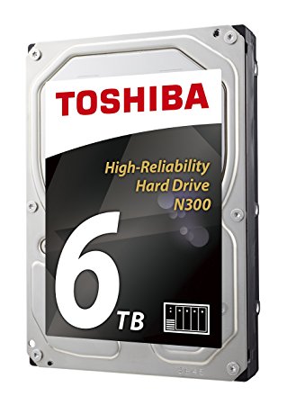 Toshiba  N300 6TB NAS 3.5" Internal Hard Drive- SATA 6 Gb/s 7200 RPM 128MB (HDWN160XZSTA)