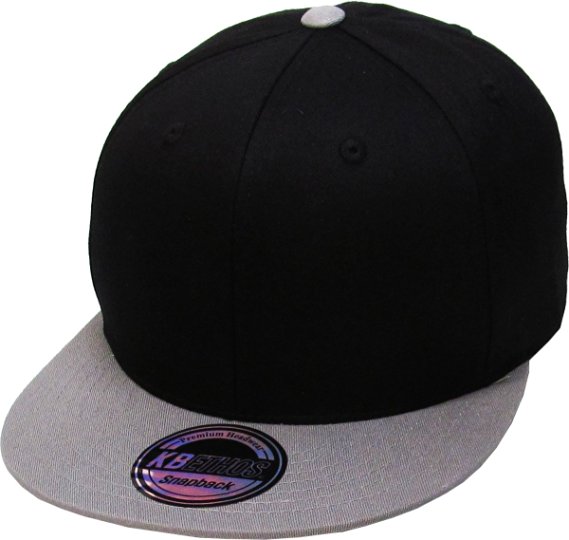 Cotton Snapback Solid Blank Cap Baseball Hat Flat Brim (Various Colors / Adjustable)