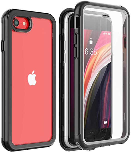 RedPepper for iPhone SE 2020 Case/iPhone 8 /iPhone 7 Case,Matte Clear Full-Body with Built-in Screen Protector Shockproof Protective Case for iPhone SE 2020/iPhone 8/7 4.7 inch(Black/Clear)