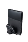 Supremery Vertical Stand with Cooling Fans for PlayStation 4 Console - Dual Charging Station for DualShock 4 Controller PS4 Charger Dockingstation hidden Fans