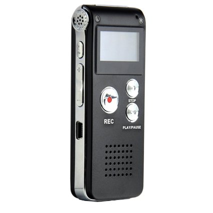 EconoLed® New PRO Portable Rechargeable 8GB 650Hr USB Digital SPY Audio Voice Recorder Dictaphone MP3 FM Player black