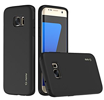 Galaxy S7 Edge Case, TOTU Rugged Thin Fit Shock Drop Proof Impact Resist [Dual Layer] Protective Case for Samsung Galaxy S7 Edge Black