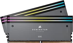 CORSAIR Dominator Titanium RGB DDR5 32GB (2x16GB) DDR5 6000MHz CL30 AMD Expo Intel XMP iCUE Compatible Computer Memory – Gray (CMP32GX5M2B6000Z30)