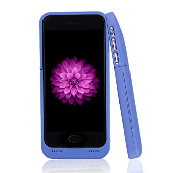 For iPhone 6/6s Charger Case, BSWHW 3500mAh 4.7” iPhone 6/6S Portable Battery Case with Pop-out Kickstand Extended Battery Pack Rechargeable Power Protection case Backup Juice Bank (Lightblue)