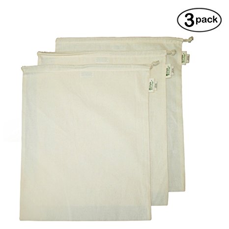 Simple Ecology Organic Cotton Muslin Produce Bag - X-Large (3 Pack)