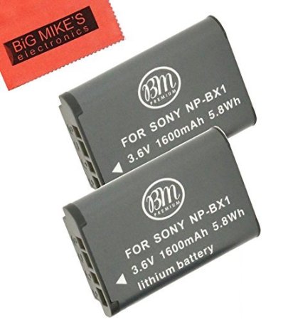 BM Premium Pack Of 2 NP-BX1 NP-BX1M8 Batteries for Sony CyberShot DSC-HX80 HDR-AS50 DSC-RX1 DSC-RX1R DSC-RX1R II DSC-RX100 DSC-RX100M II DSC-RX100 III DSC-RX100 IV DSC-H300 DSC-H400 DSC-HX300 DSC-HX50V DSC-WX300 DSC-WX350 HDR-AS10 HDR-AS15 HDR-AS30V HDR-AS100V HDR-AS100VR HDR-AS200V HDR-AS200VR HDR-CX240 HDR-CX405 HDR-CX440 HDR-PJ275 HDR-PJ440 HDR-MV1 FDR-X1000V FDR-X1000VR Digital Camera