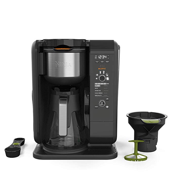 Ninja Hot and Cold Brewed System, Auto-iQ Tea and Coffee Maker with 6 Brew Sizes, 5 Brew Styles, Frother, Coffee & Tea Baskets with Glass Carafe (CP301)