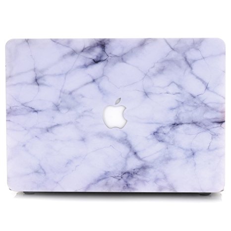 MacBook Air 13 Case, YMIX Smooth Plastic Hard Shell Protective Snap On Case Cover for Apple MacBook Air 13.3" (A1466 & A1369) (Marble White)