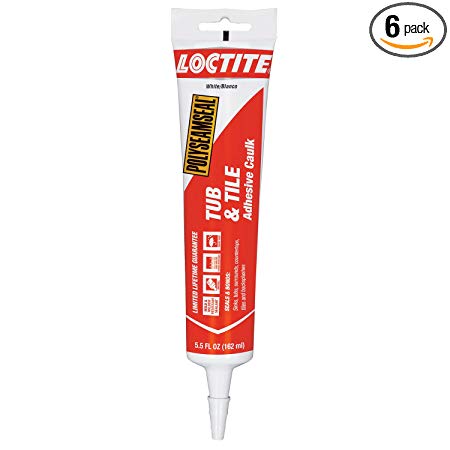 Loctite Polyseamseal White Tub and Tile Sealant, 5.5-Fluid Ounce Squeeze Tube, 6-Pack (2241860-6)