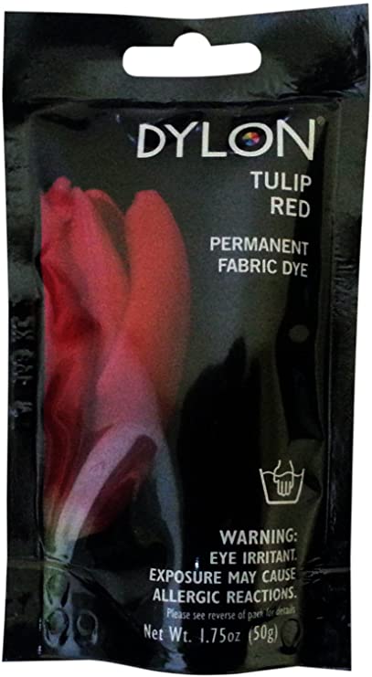 Dylon 87048 Permanent Fabric Dye, 1.75-Ounce, Tulip Red