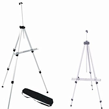 Amzdeal Adjustable 5ft Lightweight Aluminum Art Easel Portable Display Tripod   Carrying Bag