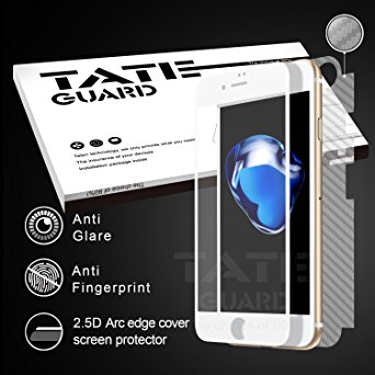 [Super smooth For APP game winner] Tateguard Iphone 7 Matte Tempered Glass Screen Protector [Super Anti-fingerprint][Edge-to-Edge Coverage] [White Tooling]
