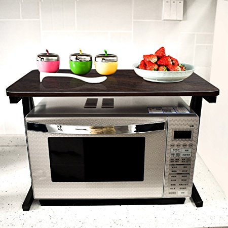 Akway Kitchen Rack 23.6inch Microwave Oven Stand Kitchen Cabinet and Counter Shelf Organizer Spicy Shelf Rack Toaster Organizer, Black 301-HHT