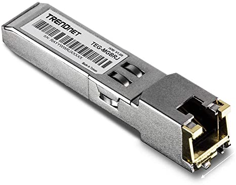 TRENDnet 1000BASE-T RJ-45 Copper SFP Module, 100m (328'), Hot Pluggable, IEEE 802.3ab, Supports Data Rates Up to 1.25Gbps, Lifetime Protection, TEG-MGBRJ