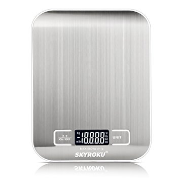 Digital Food Scale, SKYROKU High-precision Kitchen Scale Multifunction Digital Pocket Scale with LCD Display (5kg)