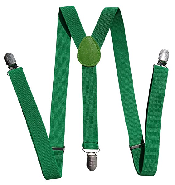 Suspenders for Men, Women and Teens. Fashionable, Functional, 1-inch Wide Designer Solid Color Y-Back Clip Suspender by Alex Palaus Collection (TM)