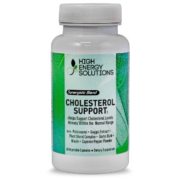 Cholesterol Lowering Supplements Product With Policosanol, Guggul, Plant Sterols, Garlic, Niacin, and Cayenne - Optimizes HDL/LDL Ratios For Correct Lipid Profiles - 60 Capsules