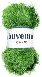 Eyelash Fun Fur Yarn 100 Gram (3.53 Ounces) 175 Yards (160 Meters) (Grass Green)