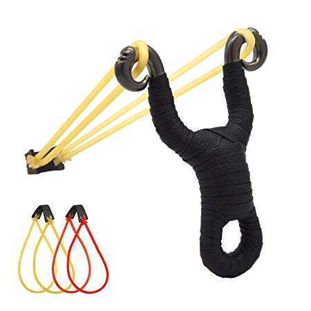 Freehawk High Velocity Hunting Slingshot, Hunting Slingshot with 2Pcs Rubber Bands and Premium Grip Slingshot for Adult Leisure Outdoor Hunting Competition of Fowling and Fishing Sling Shot