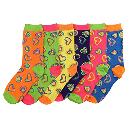Women's Fun Colorful Crew Sock 6 Packs