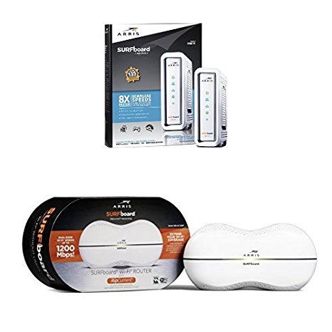 ARRIS SURFboard SB6141 DOCSIS 3.0 Cable Modem & ARRIS SURFboard AC1200 Wi-Fi Router