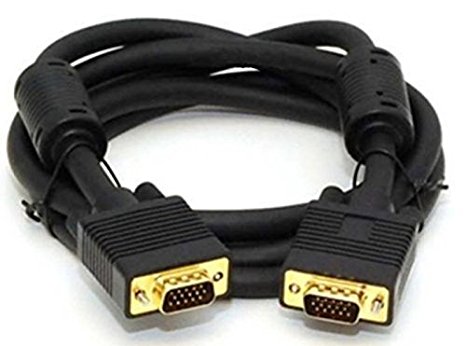 C&E 1 Pack, 15 Feet, VGA Male to Male Black, with ferrites Black, CNE503578