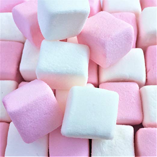 100% Natural Coloured Marshmallows Pink White Cubes (1 Kilogram) Large Fluffy and Tasty by Hoosier Hill Farm