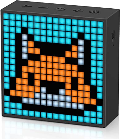 Divoom Timebox Evo Portable Bluetooth Pixel Art Speaker with 256 Programmable LED Panel 3.9 x 1.5 x 3.9 inches - Black