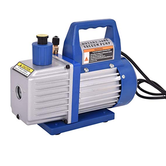 Goplus Single-Stage 1/3HP 4CFM Rotary Vane Deep Vacuum Pump HVAC AC Air Tool R410a R134 (Vacuum Pump Kit)