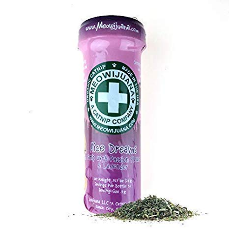 Meowijuana Mice Dreams - Catnip with Passion Flower and Lavender - A Premium Blend to Help Your Cat, Kitty, and Feline Relax!