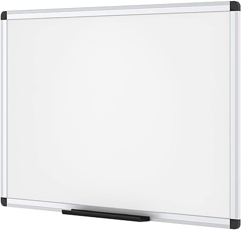 VIZ-PRO Dry Erase Board/Magnetic White Board, 48 X 32 Inches, Silver Aluminium Frame