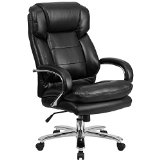 Flash Furniture Hercules Series Big and Tall Capacity Black Leather Executive Swivel Chair with Loop Arms 500 lb