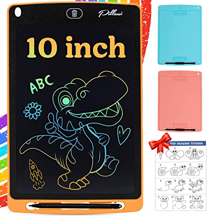 Pillani LCD Writing Tablet for Kids, 10-Inch Doodle Board, Travel Toys for Ages 3 4 5 6 7 8 Year Old Boys Girls, Coloring Drawing Tablet, Magic Led Pad, Educational Gifts, Road Trip Essentials Kids