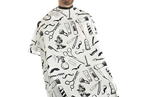 Vintage Tools Cape for Barbers and Stylists (White)