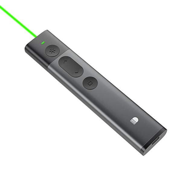 Green Laser Pointer, Doosl Metal Presentation Remote Wireless Presenter Presentation Pointer Powerpoint Clicker Support Hyperlink
