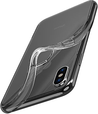 TOZO for iPhone X Case, Clear Soft TPU Gel Skin [1.0mm Ultra Thin] Slim Soft Protective Cover Clear for iPhone 10 / X