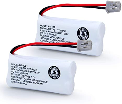 BAOBIAN BT-1021 BBTG0798001 Rechargeable Battery Replacement Compatible with Uniden Cordless Handset Telephones Model BT1021 BT-1008 BT-1016 2.4V Ni-MH 2 Pack