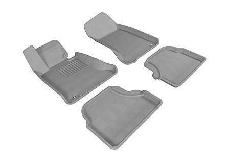 3D MAXpider Complete Set Custom Fit All-Weather Floor Mat for Select BMW 5 Series (E60) Models - Kagu Rubber (Gray)