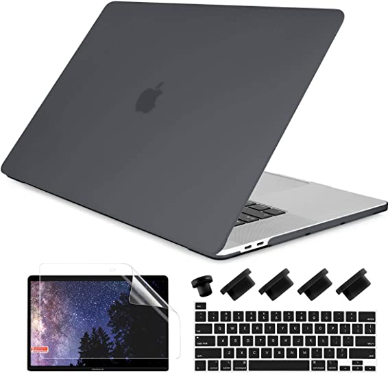 Dongke MacBook Pro 13 inch Case 2020 Release Model A2251 A2289, Plastic Hard Shell Case & Keyboard Cover Only Compatible with MacBook Pro 13 2020 Touch Bar Fits Touch ID, Matte Black