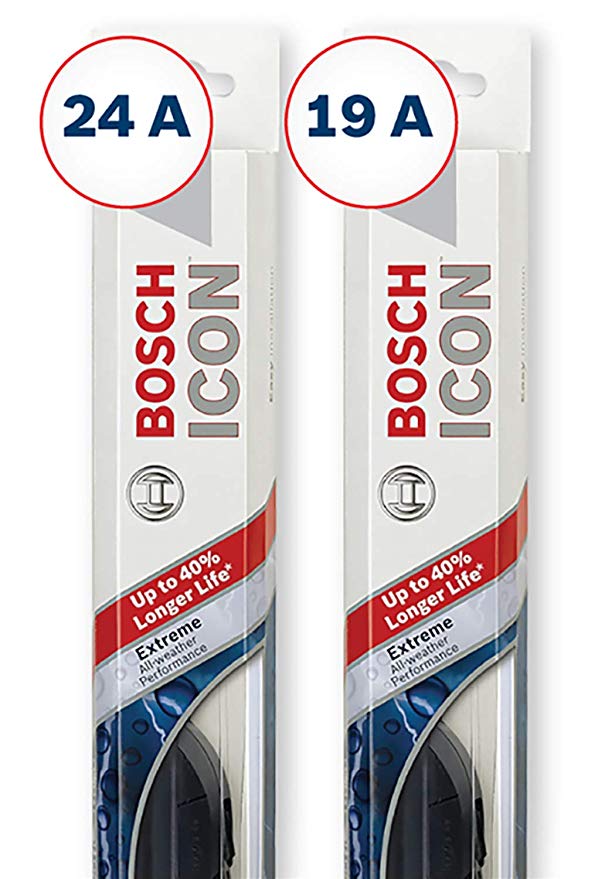 Bosch ICON Wiper Blades (Set of 2) Fits 2006-02 Toyota Camry; 2018-15 Dodge Journey; 1993-90 Honda Accord & More, Up to 40% Longer Life